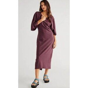 Free People FP Beach Skylar Maxi Dress in Plum Sz Small NWT